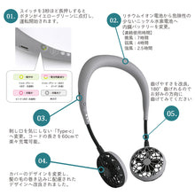 画像をギャラリービューアに読み込む, Wfan ハンズフリー ポータブルミニファン 首掛け扇風機